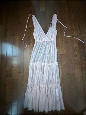 Forever 21 Pale Pink Sheer Layered Maxi Dress
